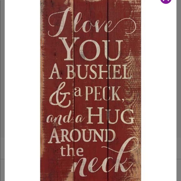 P. Graham Dunn-“Bushel and a Peck” red vintage style wood wall art NEW 2 LEFT - Picture 2 of 5